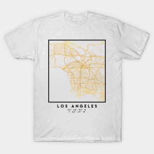 LOS ANGELES CALIFORNIA CITY STREET MAP ART T-Shirt